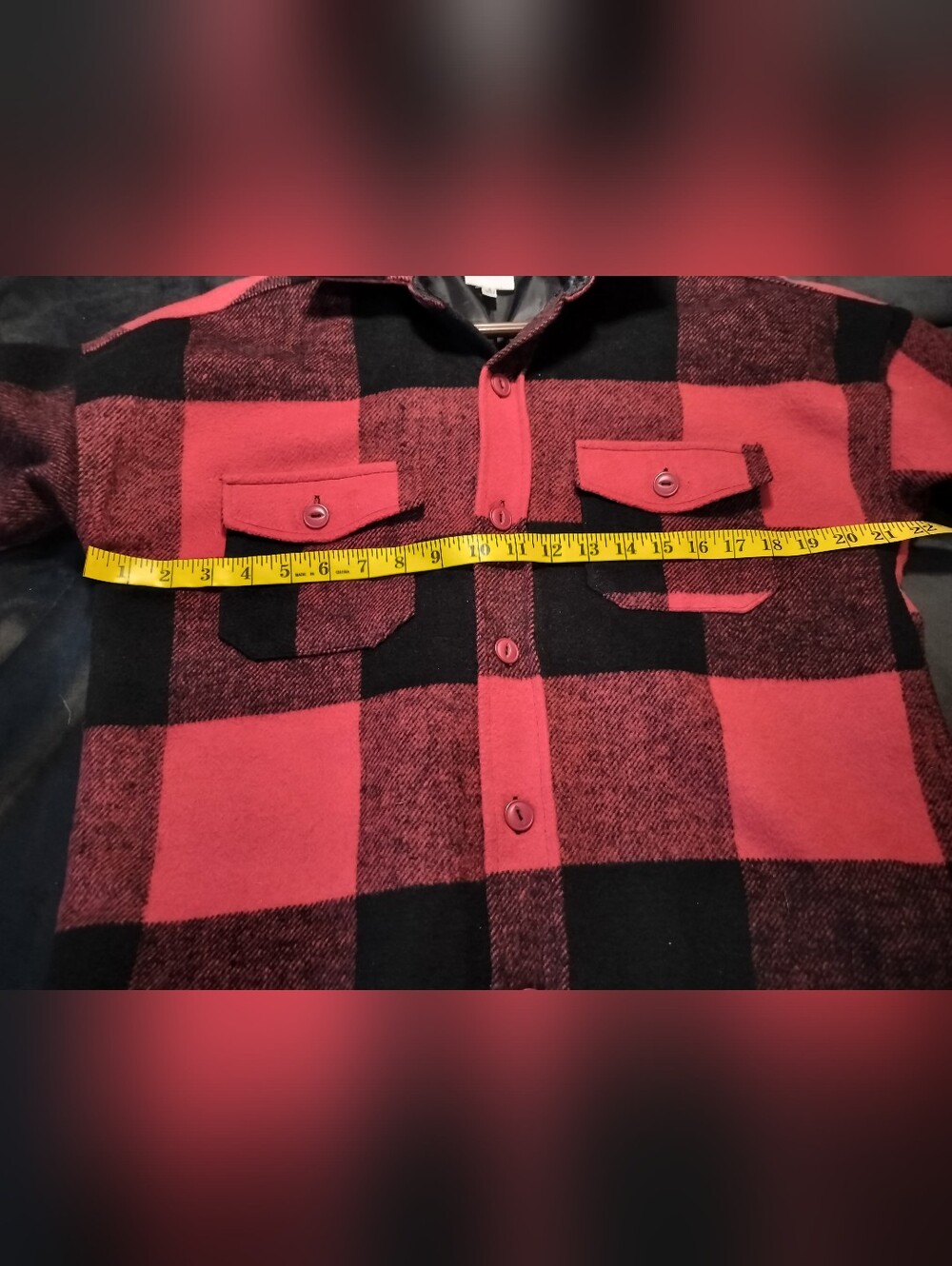 NEW Skylar + Madison Wool-Blend Buffalo Check Jacket Red & Black Plaid - Small - Picture 3 of 6